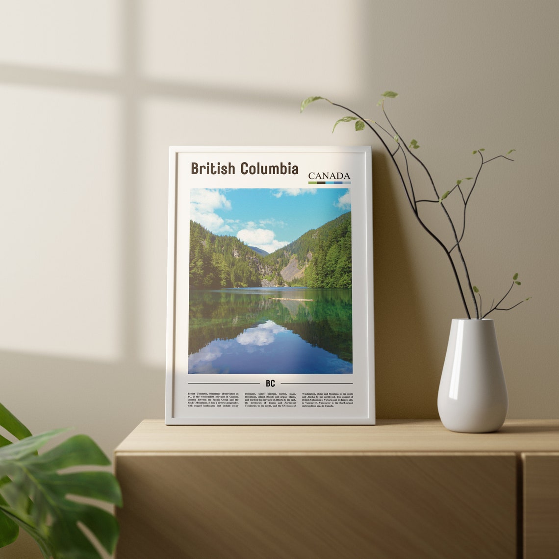 British Columbia Print British Columbia Poster British Columbia Wall Art Oil Painting Poster City Artwork Travel Artwork Travel Wall Art - Image 2