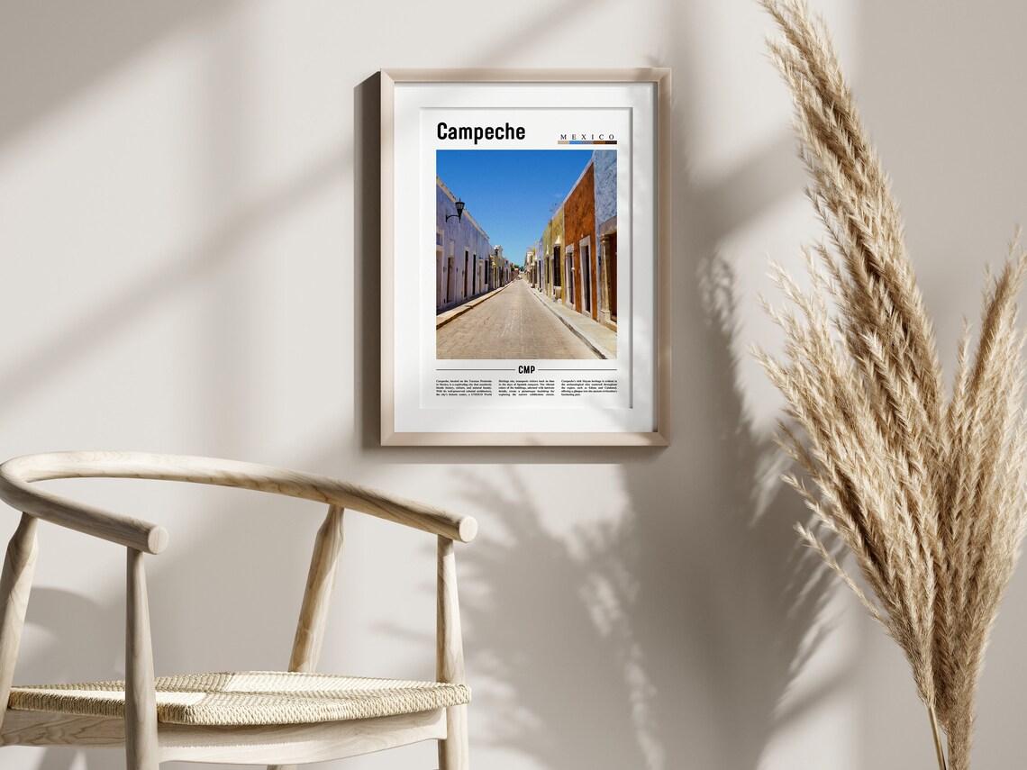 Campeche Minimal Travel Poster, Oil Painting - Image 2