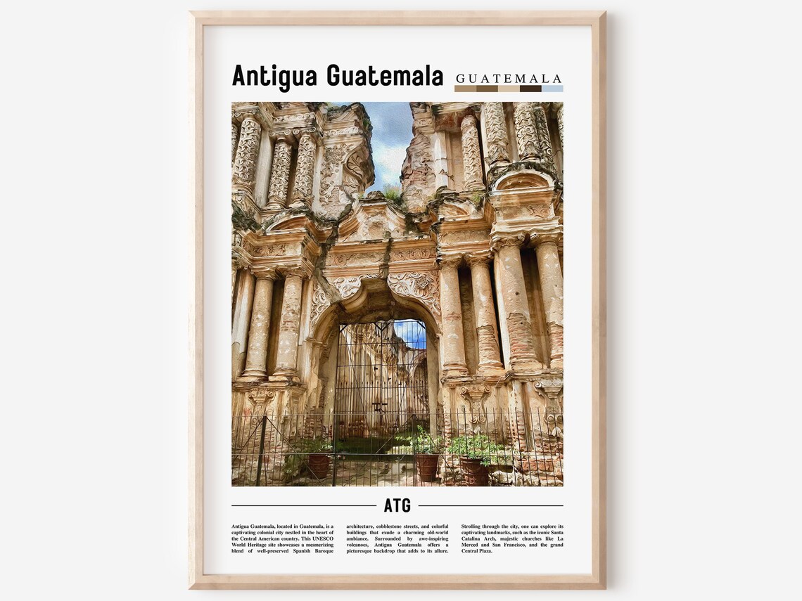 Antigua Guatemala Travel Poster, Central America