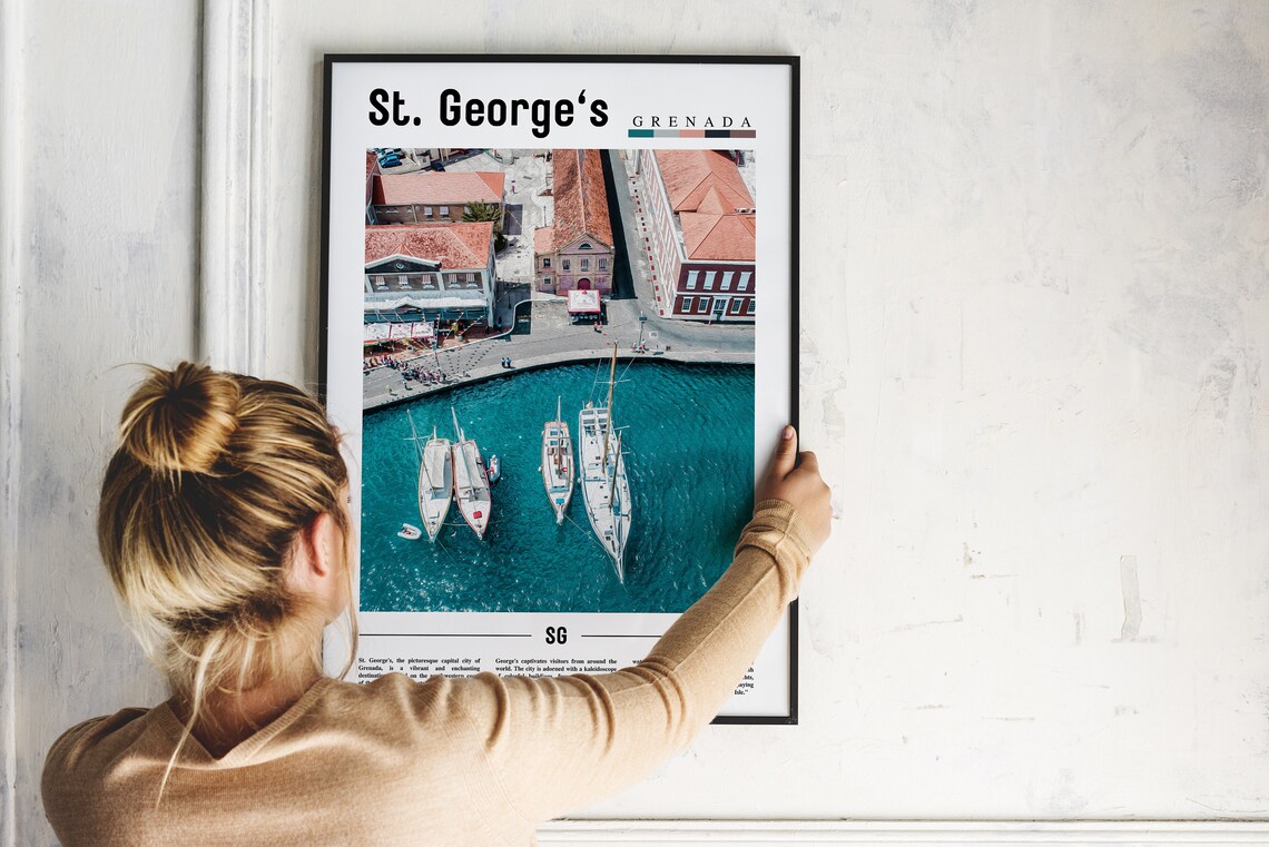 St Georges Travel Poster, Caribbean Photo - Image 5