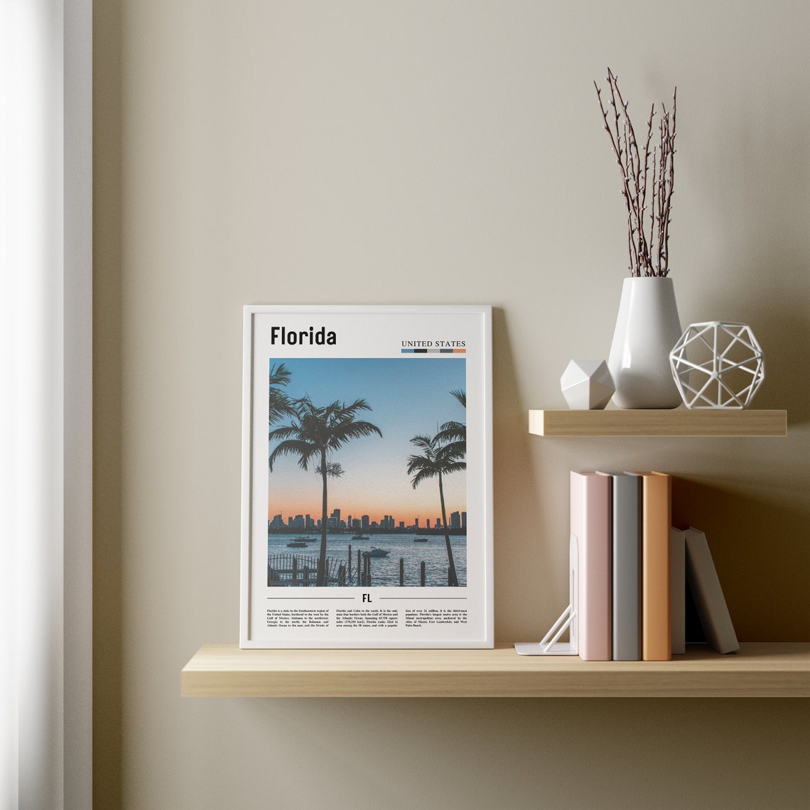 Florida Print Florida Poster Florida Wall Art Oil Painting Poster Colorful City Print City Artwork Travel Artwork Travel Wall Art - Image 3