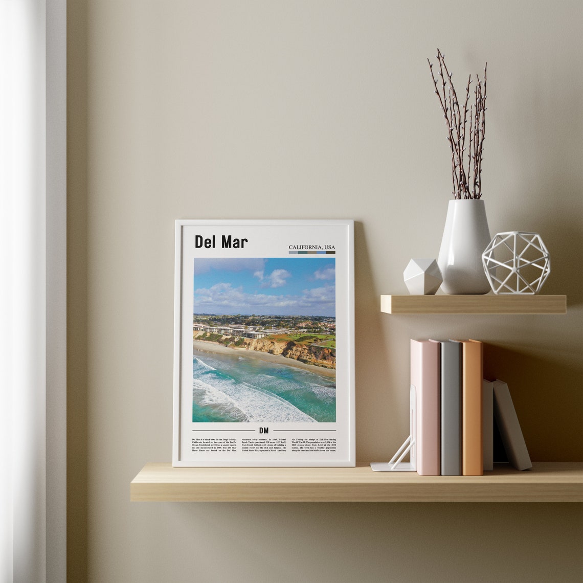 Del Mar Print Del Mar Poster Del Mar Wall Art Oil Painting Poster Colorful City Print City Artwork Travel Artwork Travel Wall Art - Image 4
