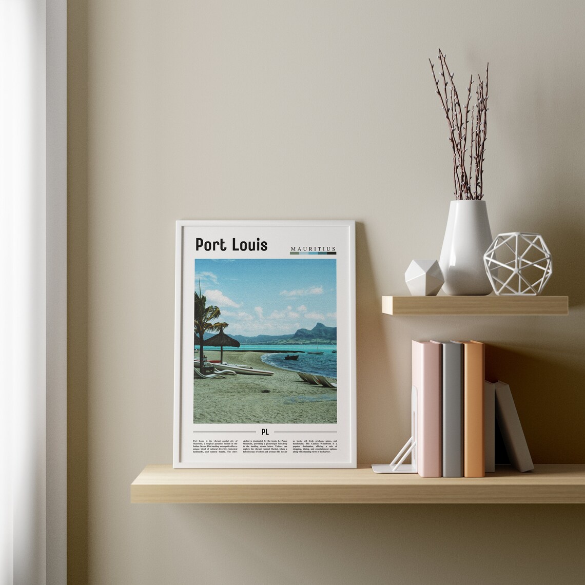 Port Louis Minimal Travel Poster, Oil Painting - Image 4
