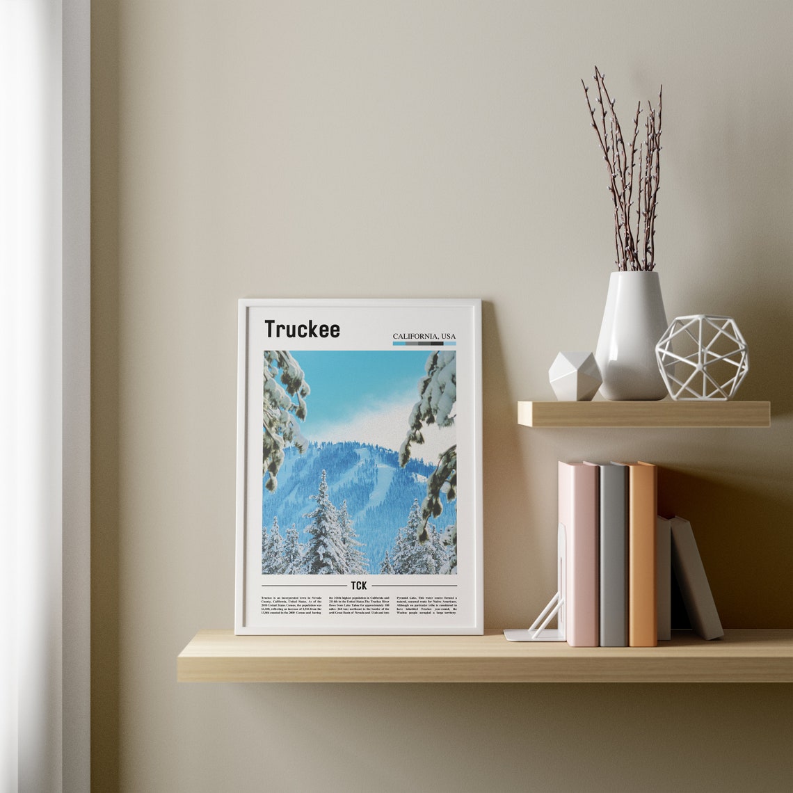 Truckee Print Truckee Poster Truckee Wall Art Oil Painting Poster Colorful City Print City Artwork Travel Artwork Travel Wall Art - Image 3