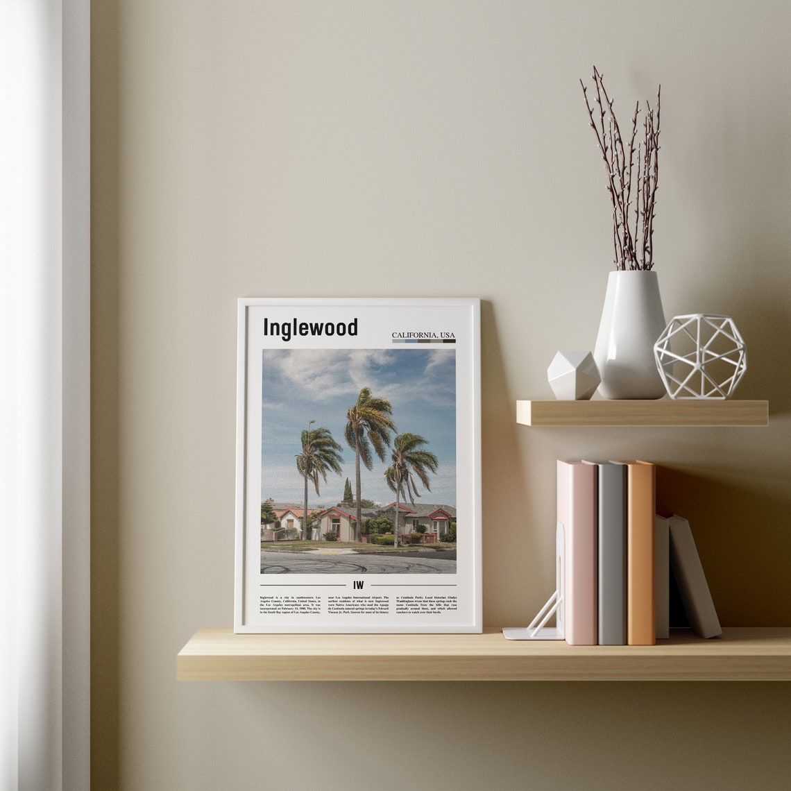 Inglewood Print Inglewood Poster Inglewood Wall Art Minimal Travel Print Minimal City Poster Travel Destination Oil Painting Poster - Image 2