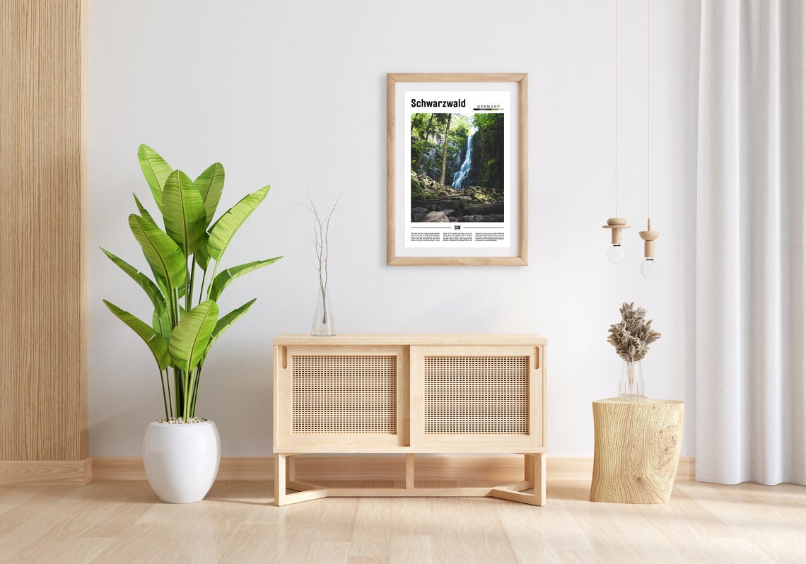 Schwarzwald Print Schwarzwald Poster Schwarzwald Wall Art Minimal Travel Print Minimal City Poster Travel Destination Oil Painting Poster - Image 3