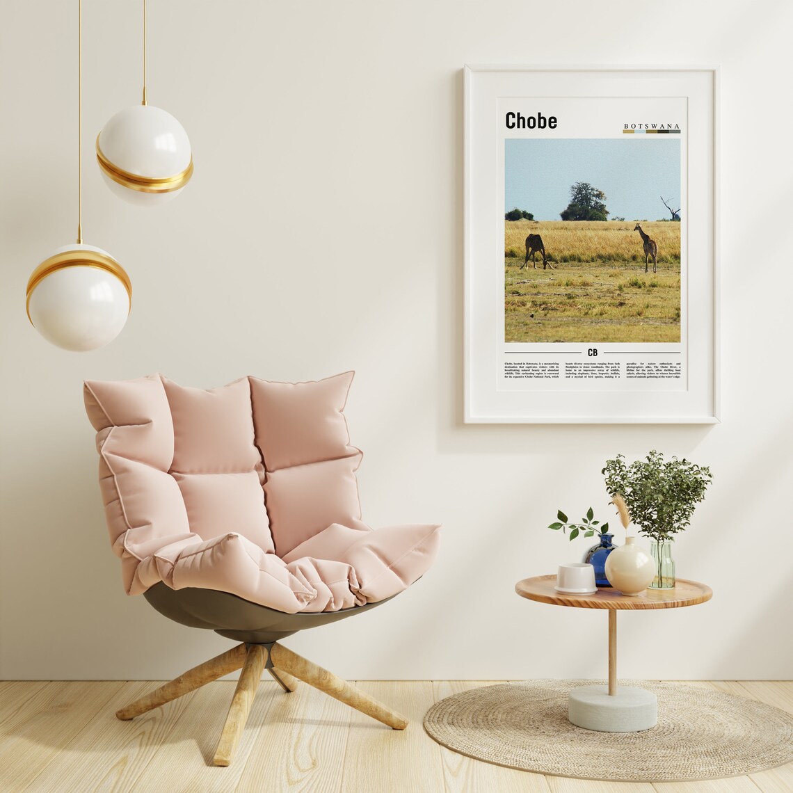 Chobe Minimal Travel Poster, Oil Painting - Image 6
