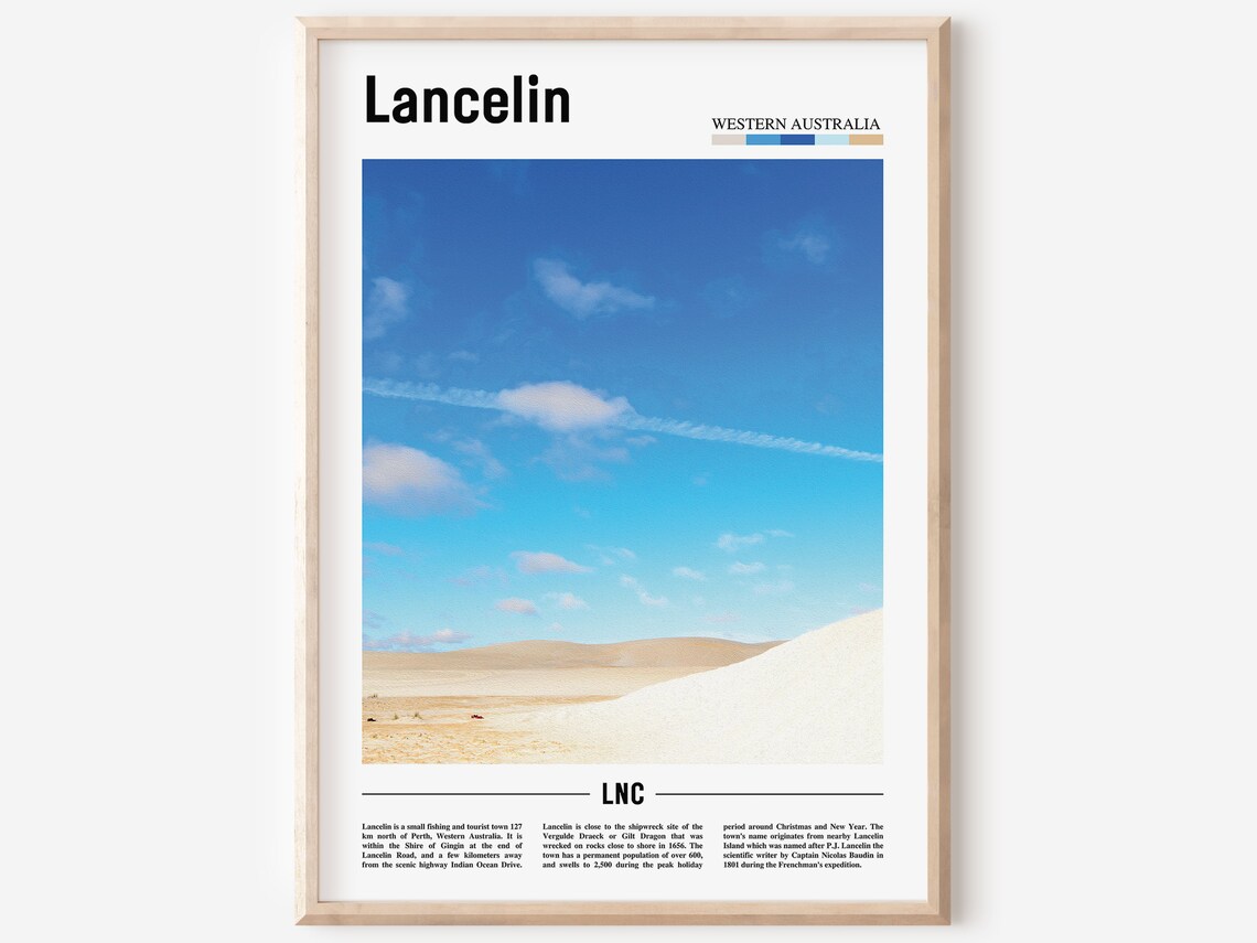 Lancelin Travel Poster, Colorful City Artwork