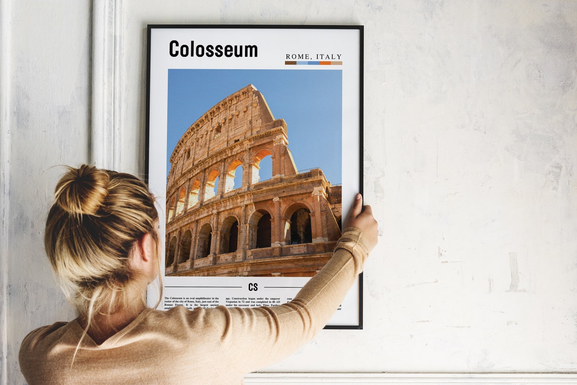 Colosseum Print Colosseum Poster Colosseum Wall Art Oil Painting Poster Colorful City Print City Artwork Travel Artwork Travel Wall Art - Image 4