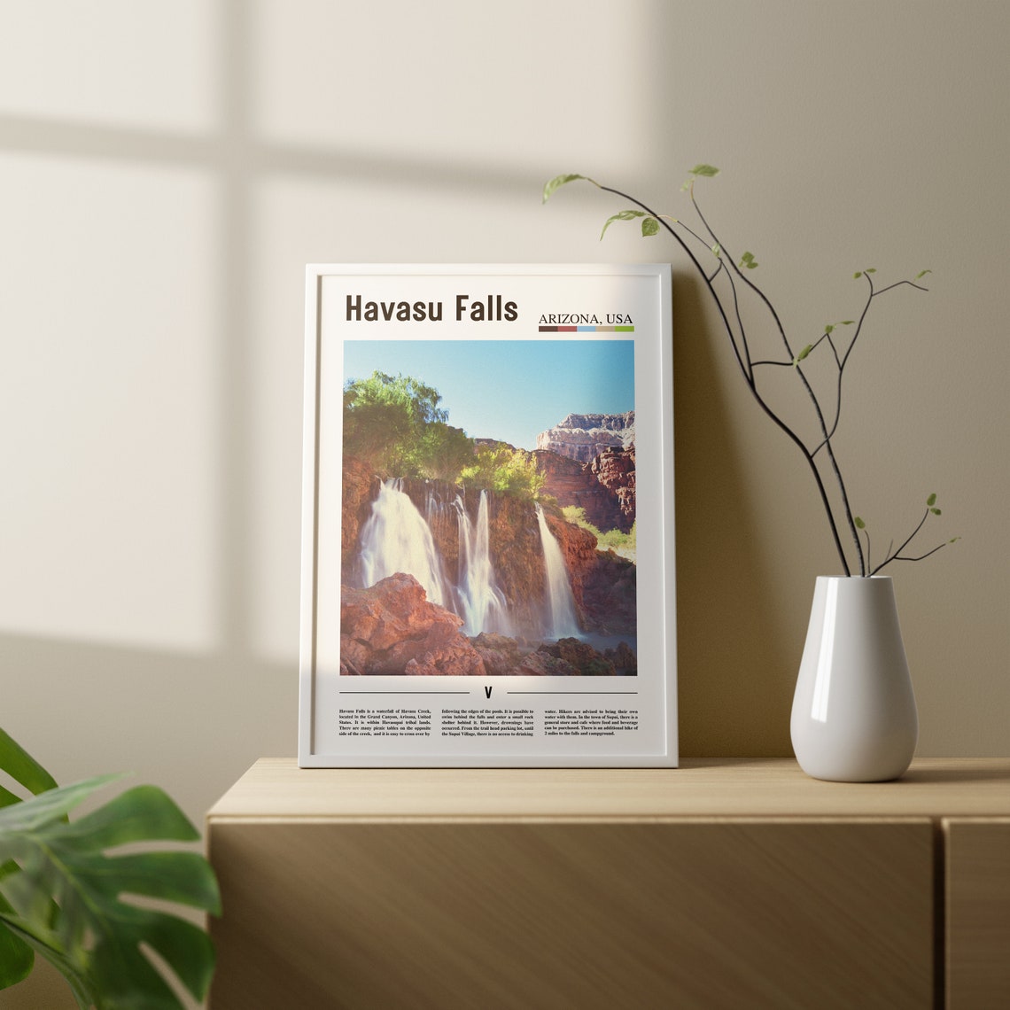 Havasu Falls Print Havasu Falls Poster Havasu Falls Wall Art Oil Painting Poster City Print City Artwork Travel Artwork Travel Wall Art - Image 2
