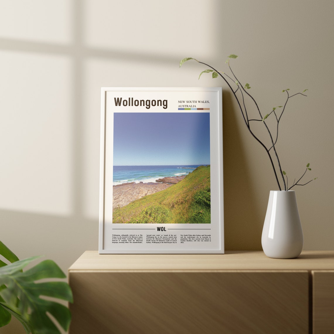Wollongong Print Wollongong Poster Wollongong Wall Art Oil Painting Poster Colorful City Print City Artwork Travel Artwork Travel Art - Image 2