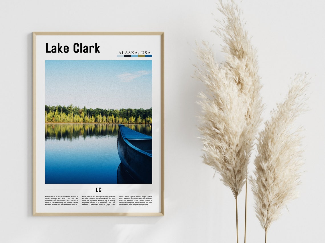 Lake Clark Poster Lake Clark Print Lake Clark Wall Art United States Photo United States Poster United States Print - Image 3