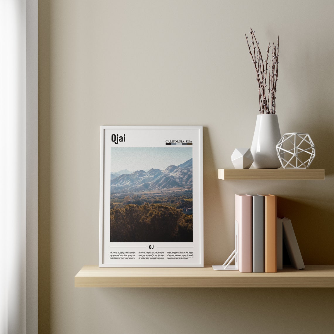 Ojai Print Ojai Poster Ojai Wall Art Minimal Travel Print Minimal City Poster Travel Destination Colorful City Print Oil Painting Poster - Image 2