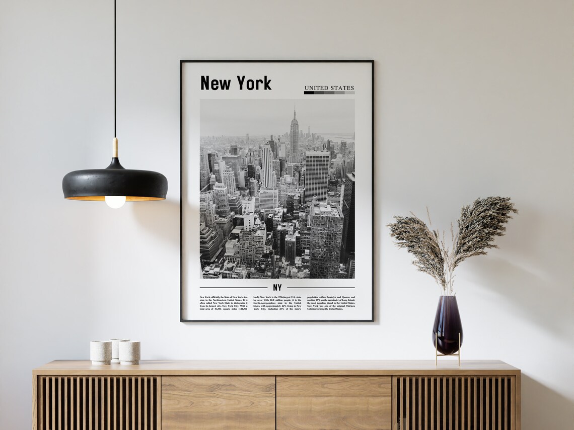 New York Minimal Travel Poster, Black And White - Image 4
