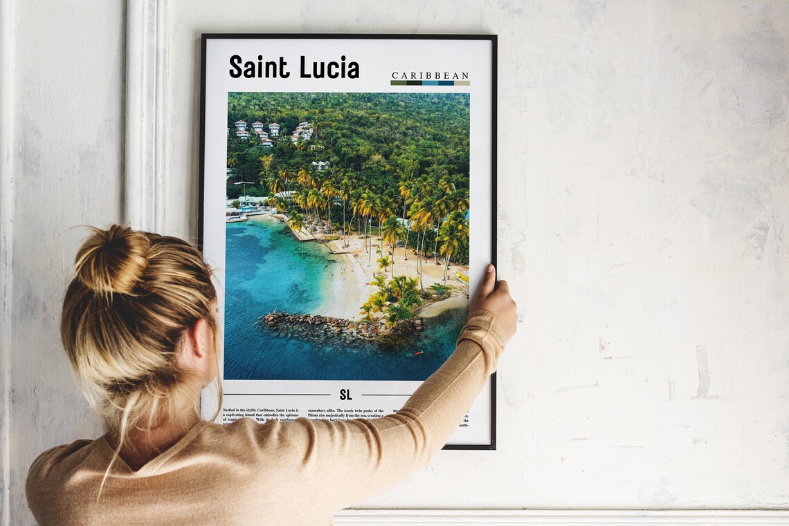 Saint Lucia Travel Poster, Caribbean Photo Print - Image 5