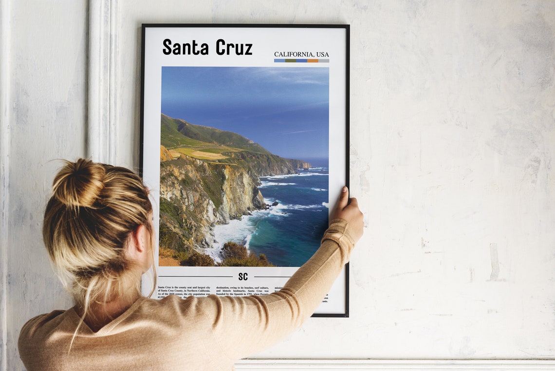 Santa Cruz Print Santa Cruz Poster Santa Cruz Wall Art Oil Painting Poster Colorful City Print City Artwork Travel Artwork Travel Art - Image 4