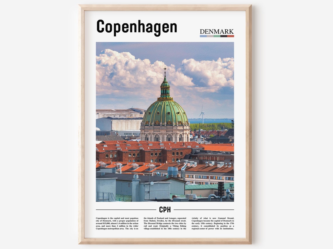Copenhagen Print Copenhagen Poster Copenhagen Wall Art Oil Painting Poster Colorful City Print City Artwork Travel Artwork Travel Art