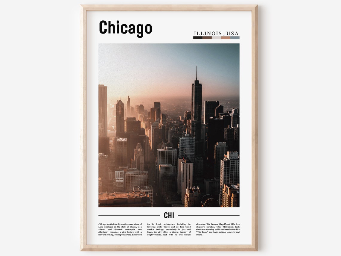 Chicago Print Chicago Poster Chicago Wall Art United States Photo United States Poster United States Print