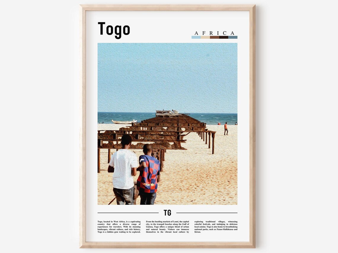 Togo Minimal Travel Poster, Oil Painting