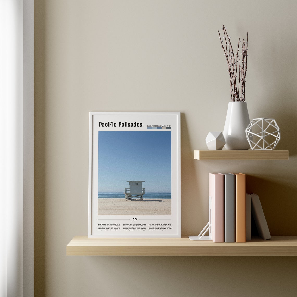 Pacific Palisades Print Pacific Palisades Poster Pacific Palisades Wall Art Minimal Travel Print Minimal City Poster Oil Painting Poster - Image 3