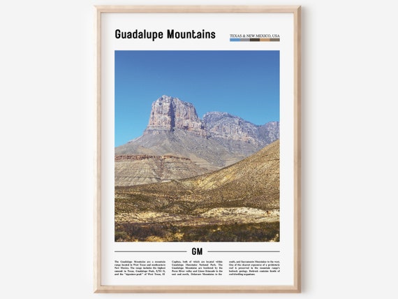 Guadalupe Mountains Print Guadalupe Mountains Poster Guadalupe Mountains Wall Art Oil Painting Poster City Artwork Travel Artwork