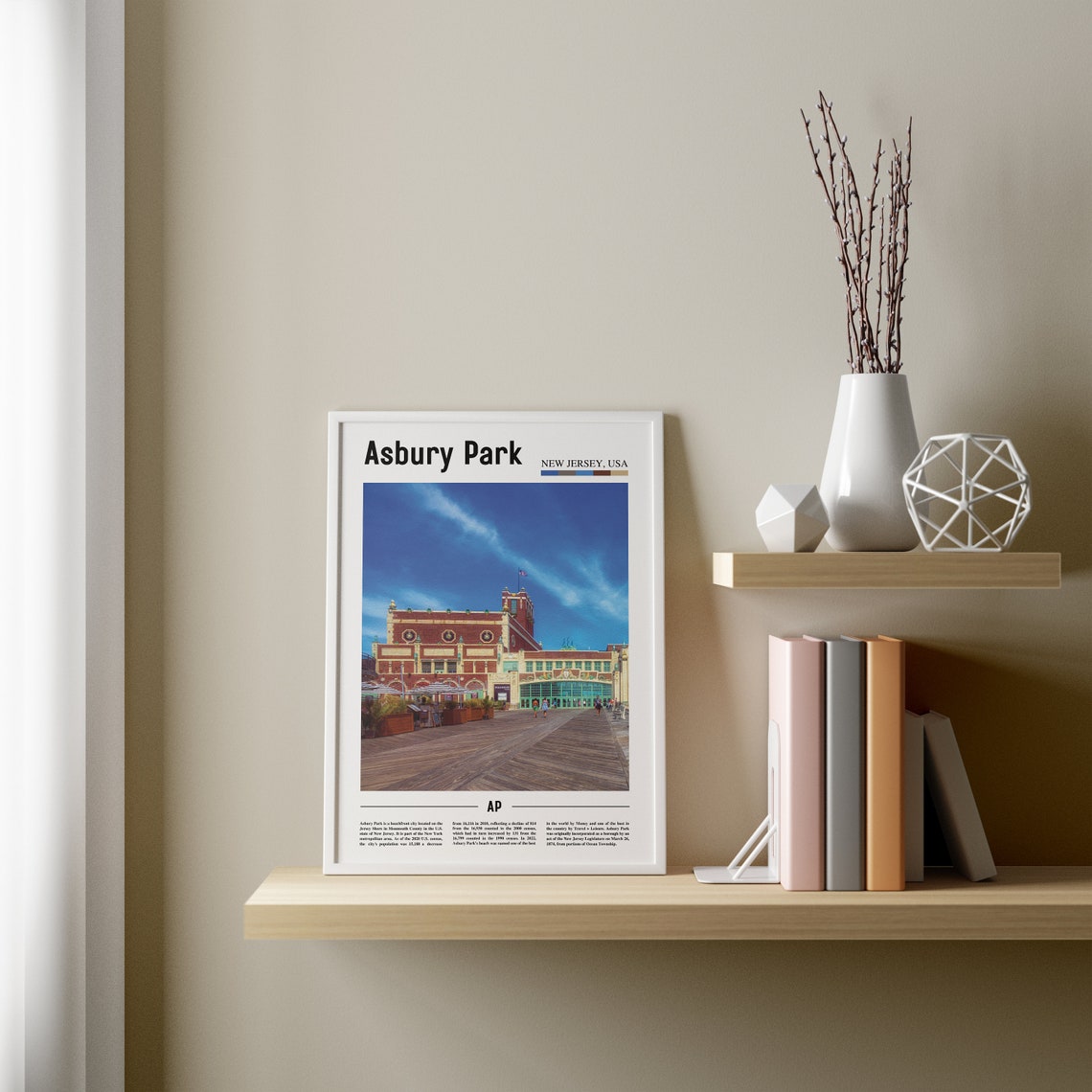 Asbury Park Print Asbury Park Poster Asbury Park Wall Art Oil Painting Poster City Print City Artwork Travel Artwork Travel Wall Art - Image 4