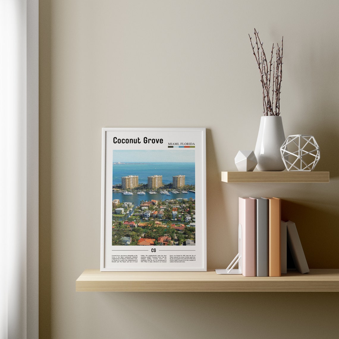 Coconut Grove Print Coconut Grove Poster Coconut Grove Wall Art Oil Painting Poster City Print City Artwork Travel Artwork Travel Art - Image 4