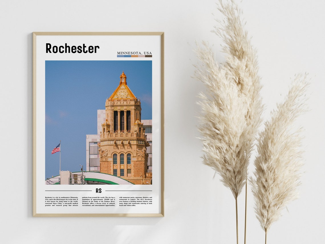Rochester Poster Rochester Print Rochester Wall Art United States Photo United States Poster United States Print - Image 3