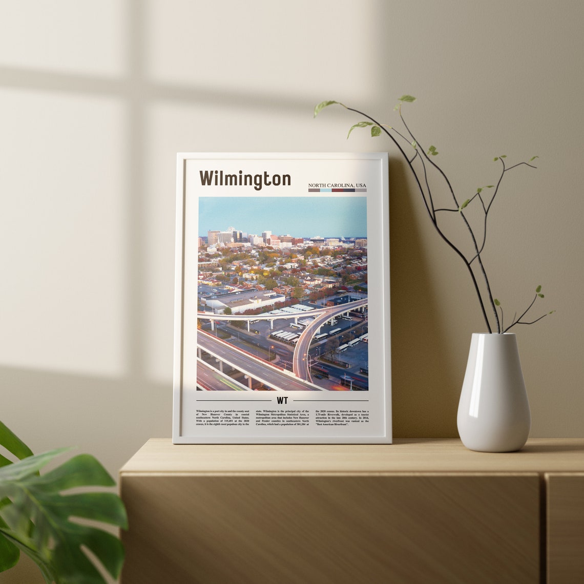 Wilmington Print Wilmington Poster Wilmington Wall Art Oil Painting Poster Colorful City Print City Artwork Travel Artwork Travel Art - Image 2