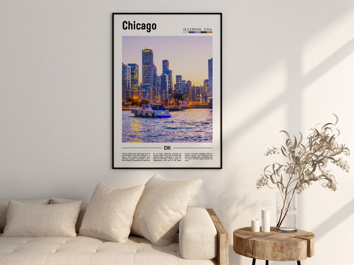 Chicago Print Chicago Poster Chicago Wall Art United States Photo United States Poster United States Print - Image 2