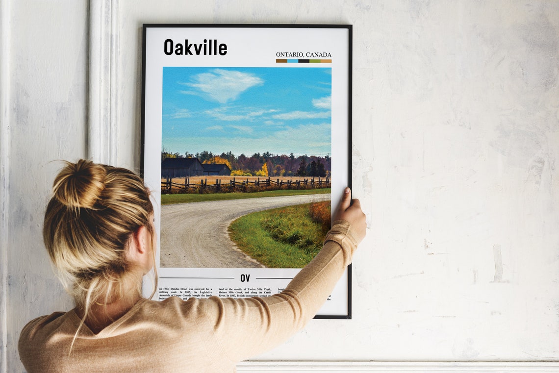 Oakville Print Oakville Poster Oakville Wall Art Oil Painting Poster Colorful City Print City Artwork Travel Artwork Travel Wall Art - Image 4