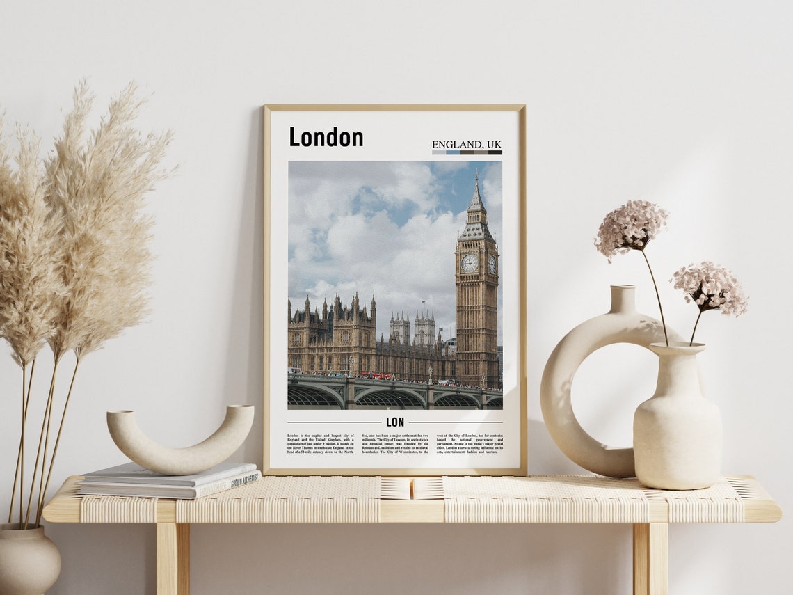 London Poster London Print London Wall Art Minimal Travel Print Minimal City Poster Travel Destination Oil Painting Poster - Image 5