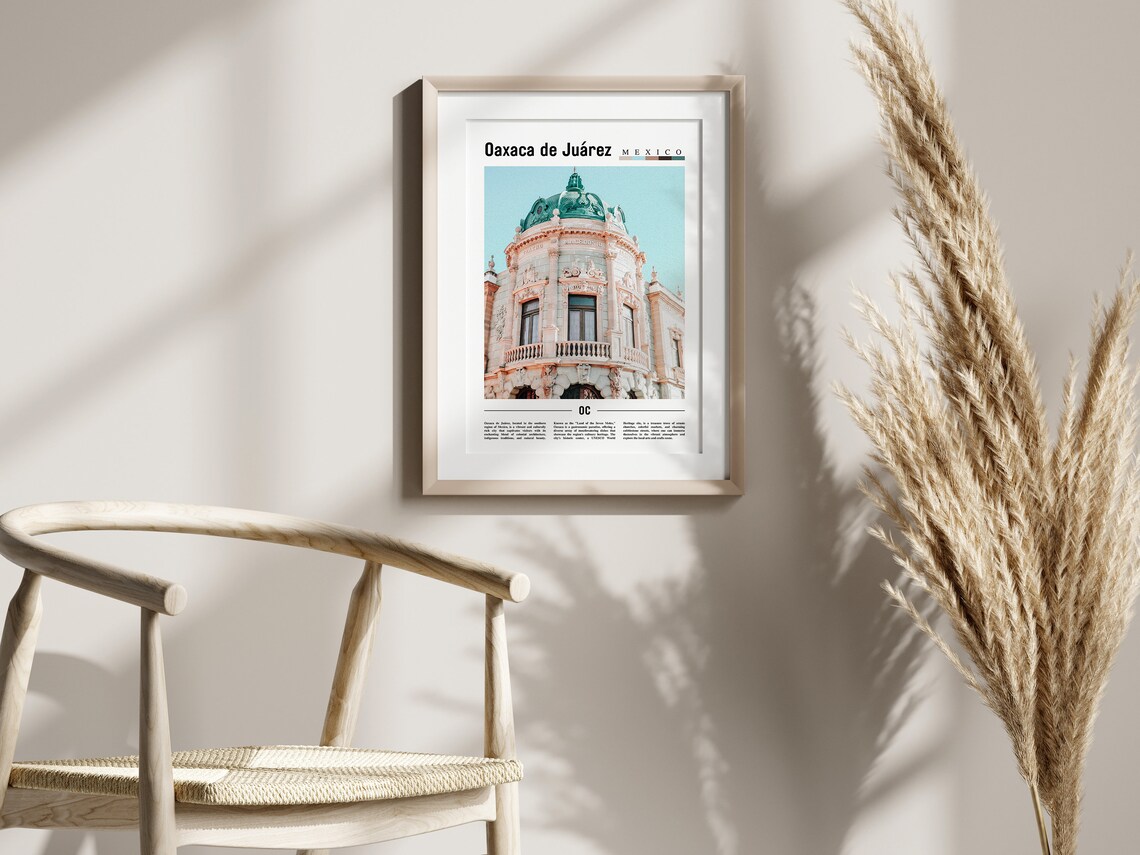 Oaxaca De Jurez Minimal Travel Poster, Oil Painting - Image 2