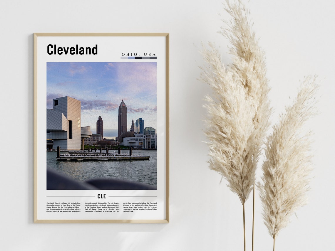 Cleveland Poster Cleveland Print Cleveland Wall Art United States Photo United States Poster United States Print - Image 4