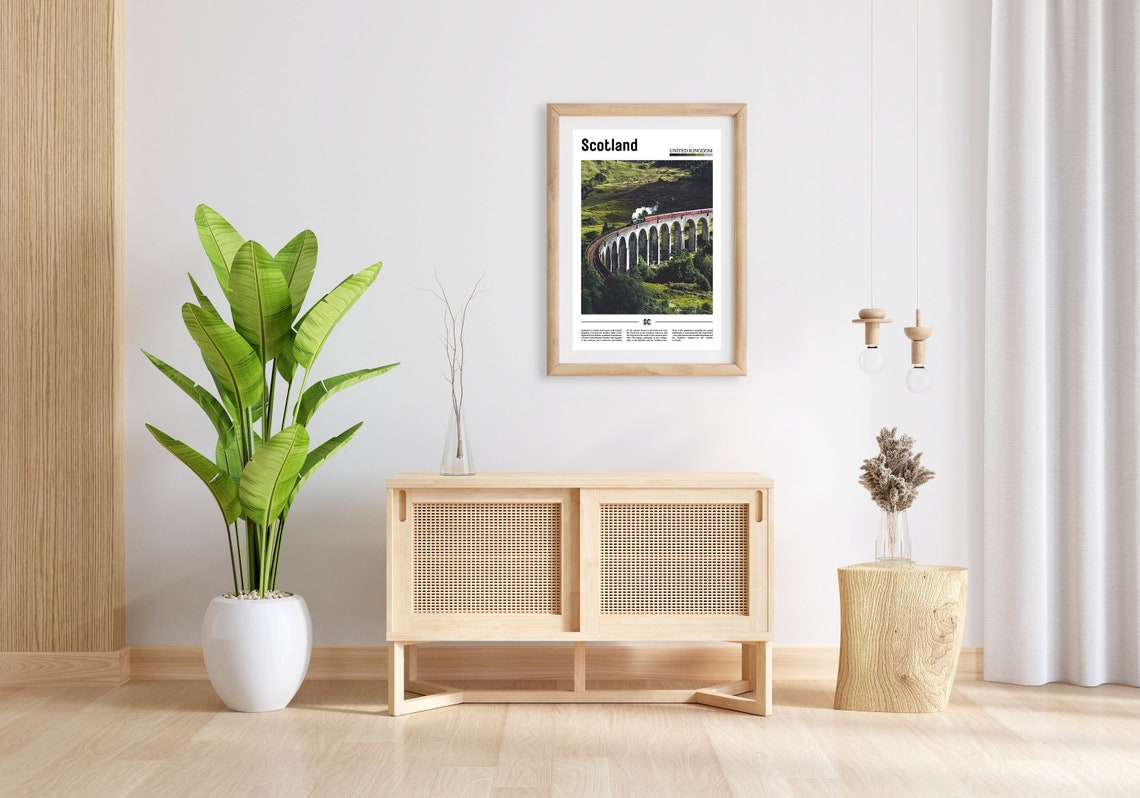 Scotland Print Scotland Poster Scotland Wall Art Minimal Travel Print Minimal City Poster Travel Destination Print Oil Painting Poster - Image 3