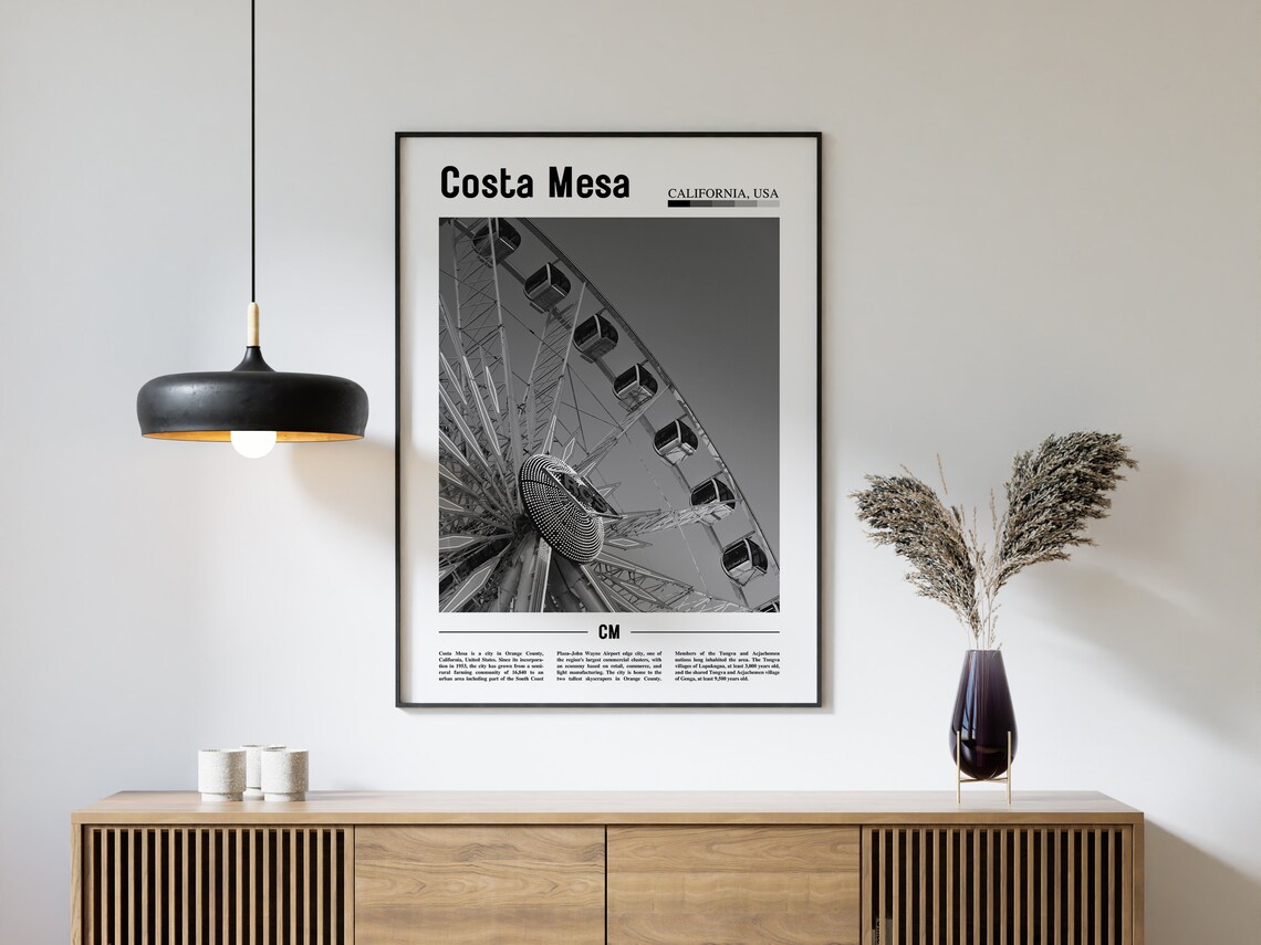 Costa Mesa Travel Poster, Minimal Travel Print - Image 4