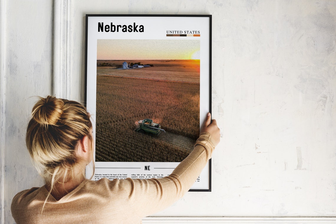 Nebraska Poster Nebraska Print Nebraska Wall Art United States Photo United States Poster United States Print - Image 5