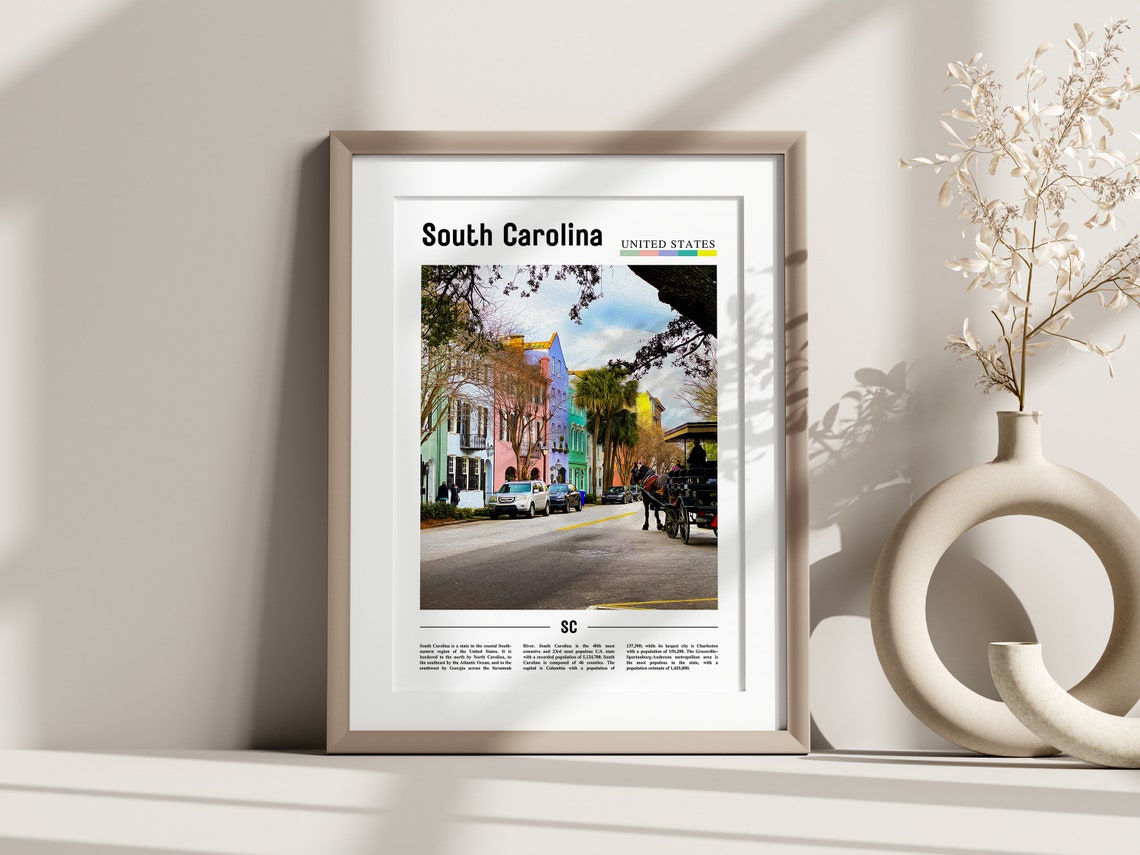 South Carolina Poster South Carolina Print South Carolina Wall Art United States Photo United States Poster United States Print - Image 2