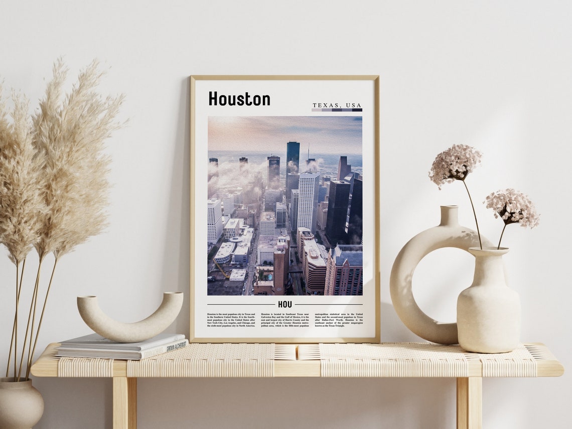 Houston Poster Houston Print Houston Wall Art United States Photo United States Poster United States Print - Image 6
