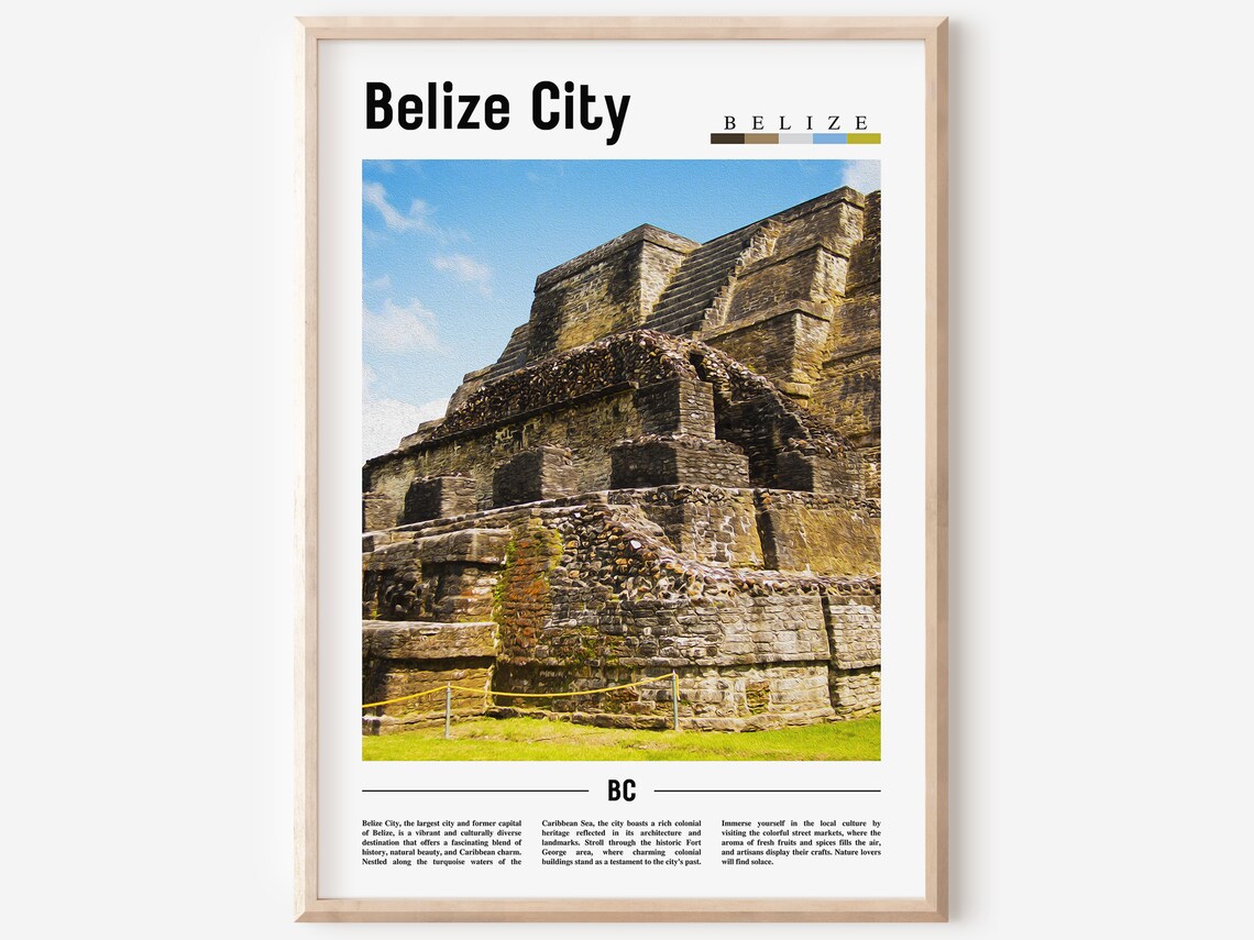 Belize City Travel Poster, Central America