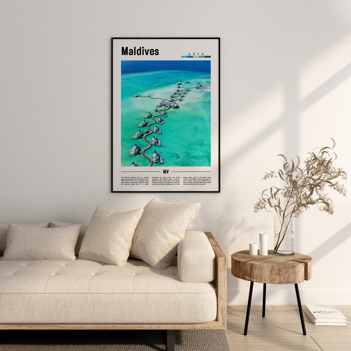 Maldives Poster Maldives Print Maldives Wall Art Asia Print Asia Poster Asia Photo Minimal Travel Poster - Image 2