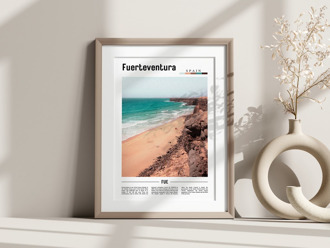 Fuerteventura Poster Fuerteventura Print Fuerteventura Wall Art Spain Photo Spain Poster Spain Print Minimal Travel Poster - Image 2