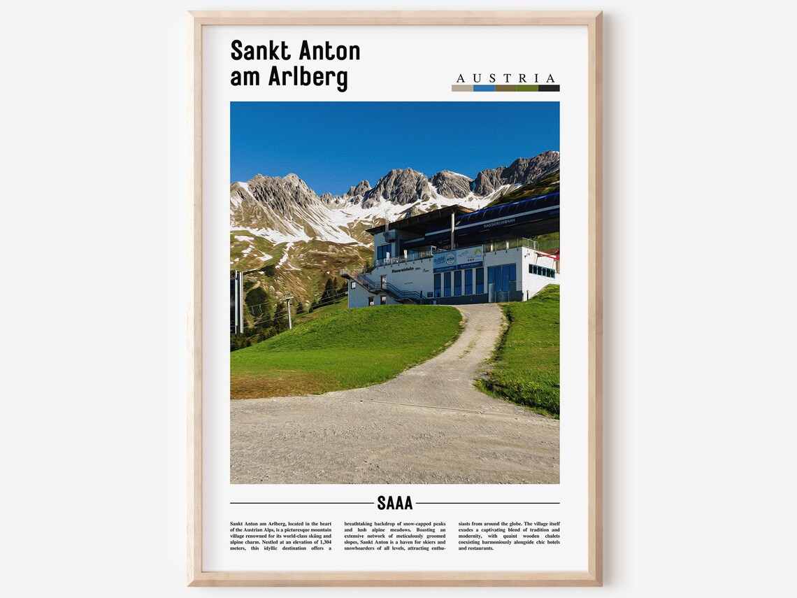 Sankt Anton Am Arlberg Minimal Travel Poster
