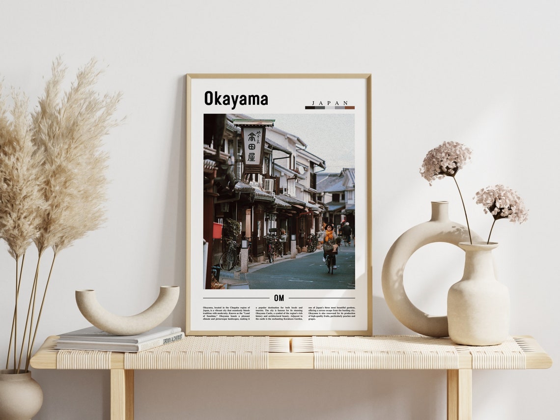 Okayama Poster Okayama Print Okayama Wall Art Asia Print Asia Poster Asia Photo Minimal Travel Poster - Image 6