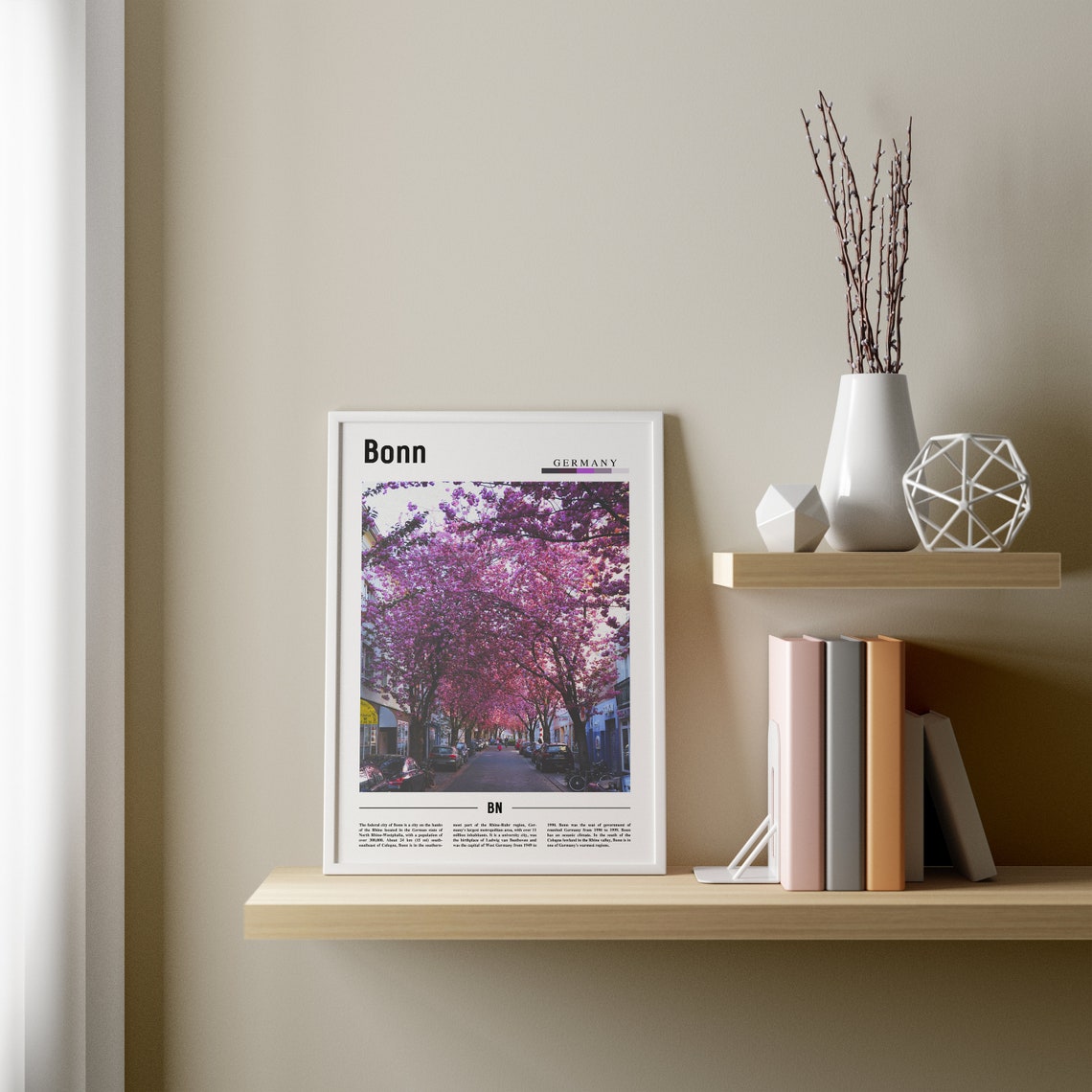 Bonn Print Bonn Poster Bonn Wall Art Minimal Travel Print Minimal City Poster Travel Destination Colorful City Print Oil Painting Poster - Image 2