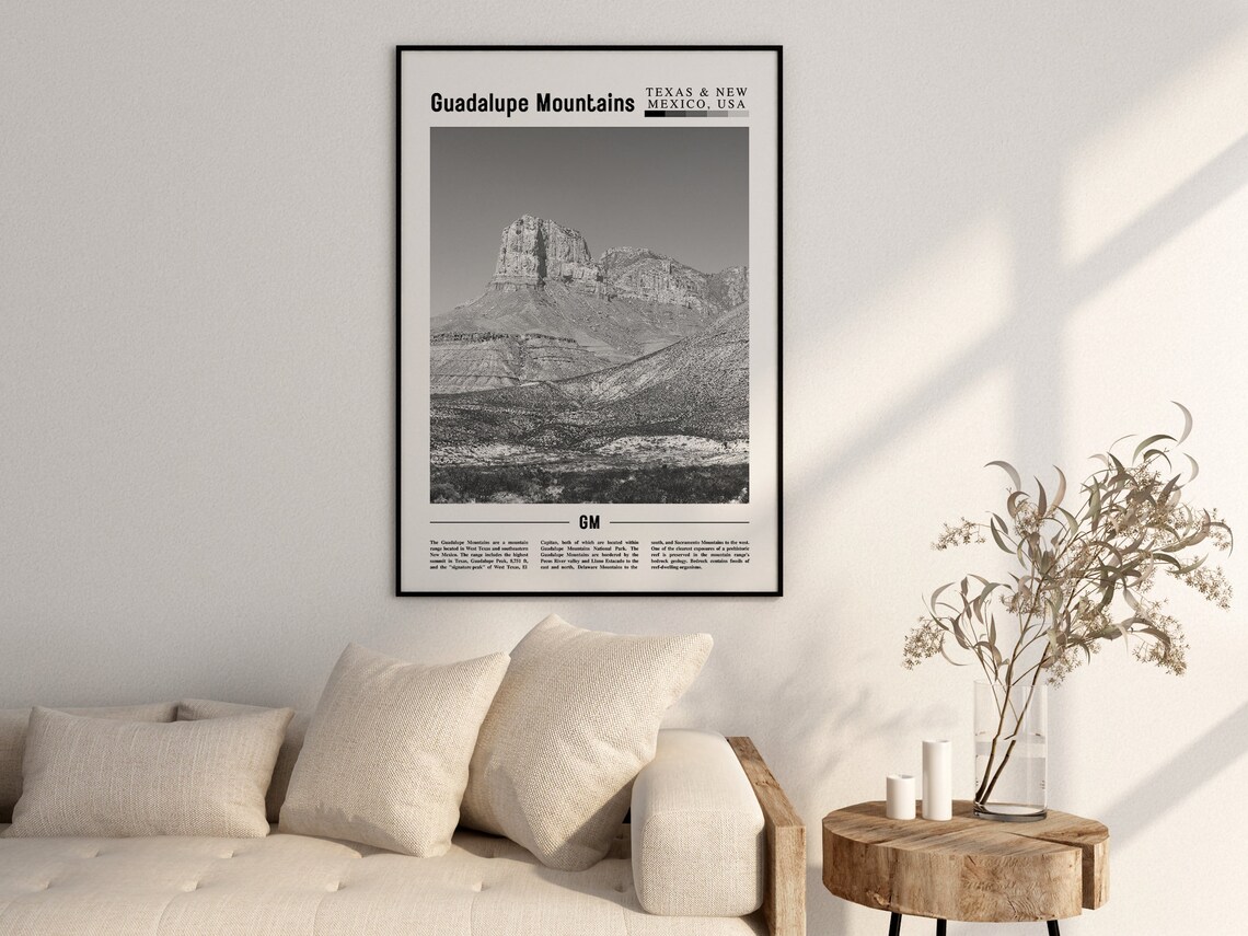 Guadalupe Mountains Minimal Travel Poster - Image 2