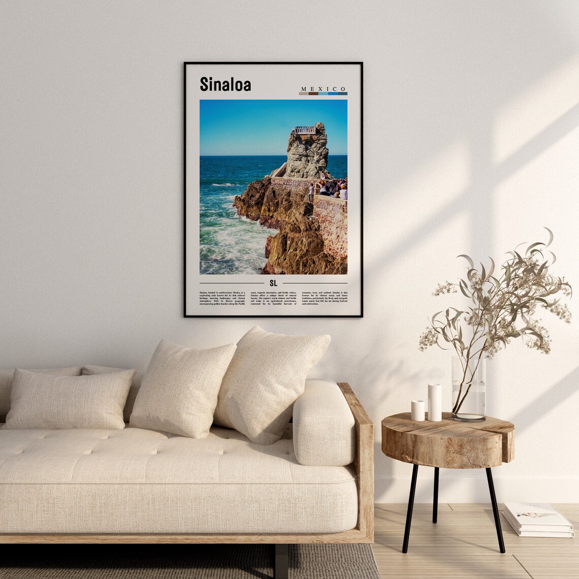 Sinaloa Minimal Travel Poster, Oil Painting - Image 3