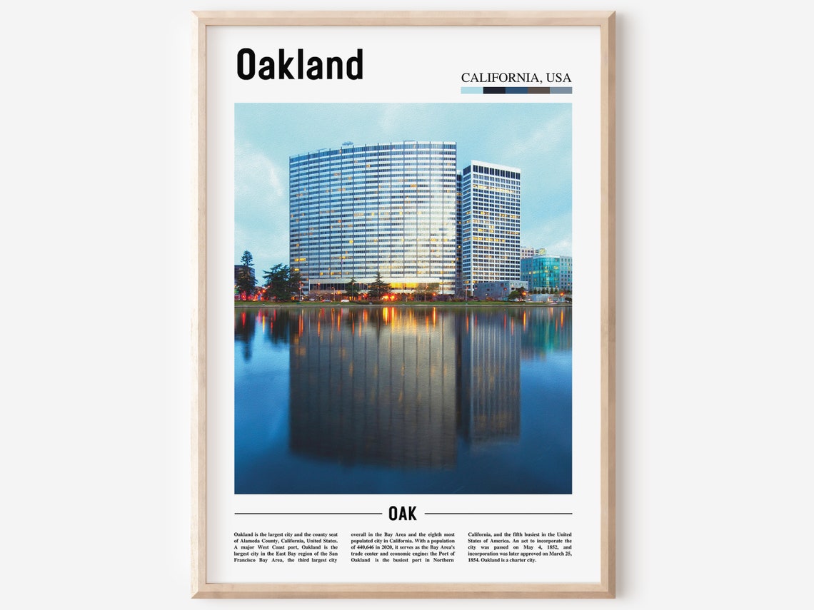 Oakland Print Oakland Poster Oakland Wall Art Oil Painting Poster Colorful City Print City Artwork Travel Artwork Travel Wall Art