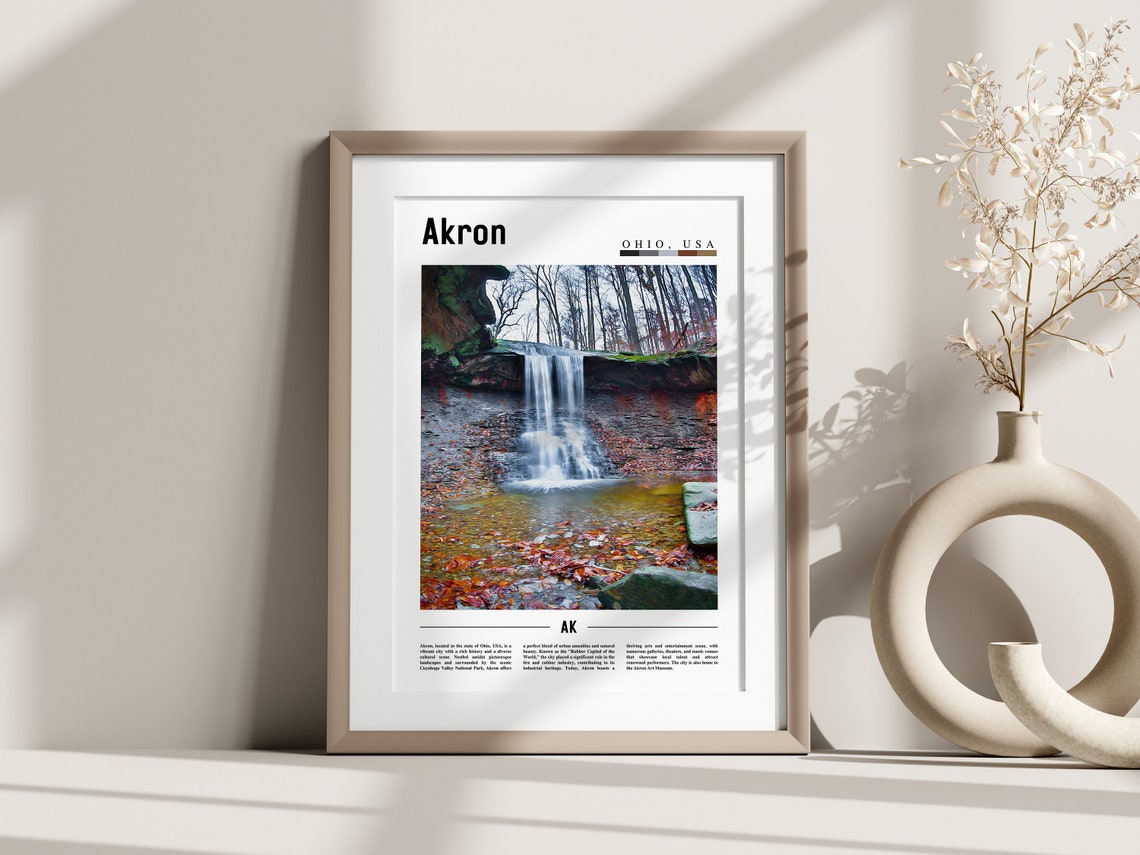 Akron Poster Akron Print Akron Wall Art United States Photo United States Poster United States Print - Image 3