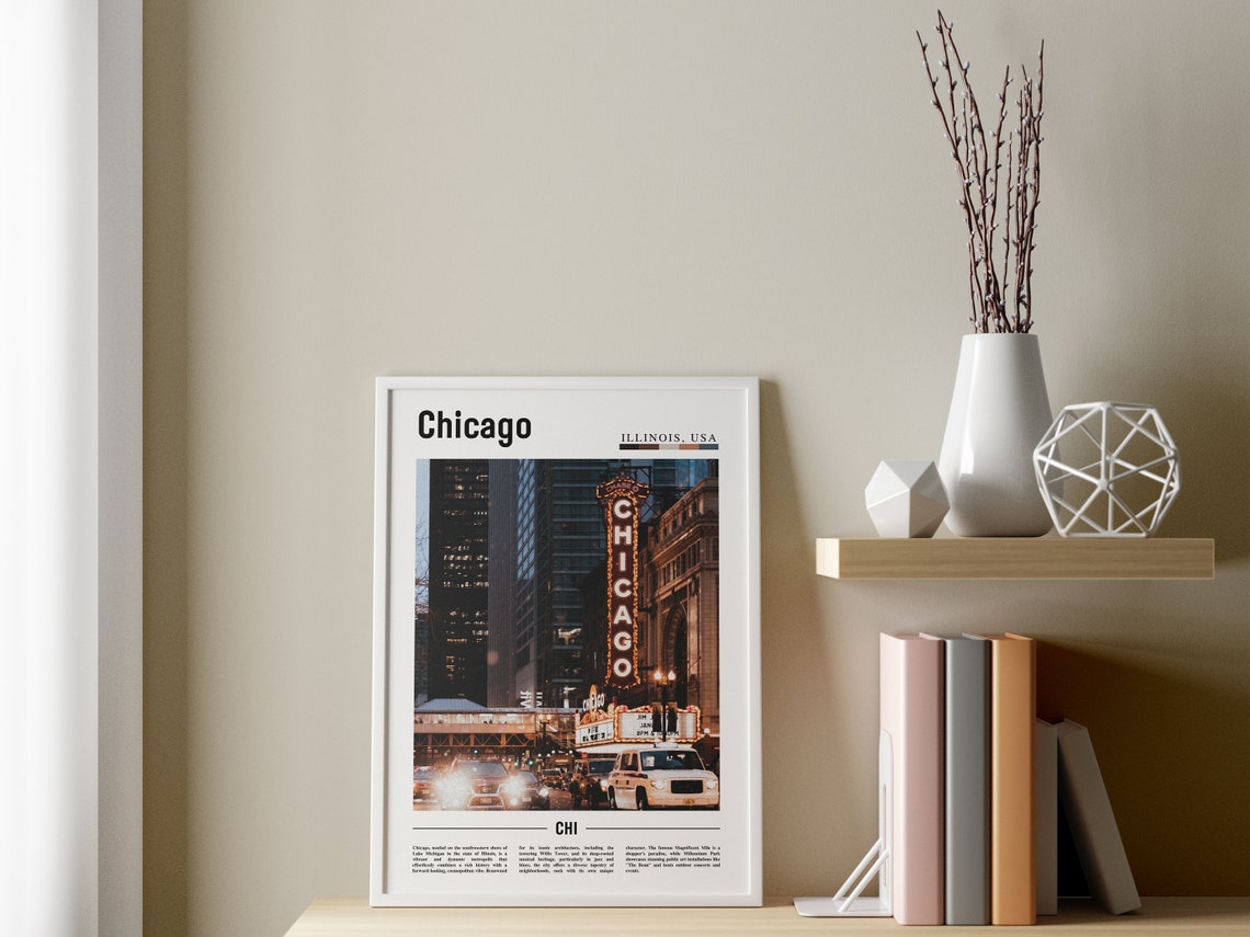 Chicago Print Chicago Poster Chicago Wall Art United States Photo United States Poster United States Print - Image 3
